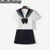 Japanese Women JK uniform navy/ black Short/long Sleeve School Uniforms For Girls College Sailor Pleated Skirt JK Sets Uniform