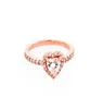Rose Gold Heart Pierścienie pasuje do oryginalnej biżuterii Bryzgowiącego podwyższonego pierścienia serca 188421C022018246