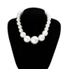 Choker Fashion Exaggerated Big Pearl Imitation Necklace For Women Bridal Wedding Prom Temperament Bead Chain Jewelry Sets