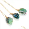 Подвесные ожерелья мода натуральное каменное ожерелье Кристалл 6 Цветов Кварцевые свитера