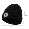 Berets Led Knitted Hat Beanie Light Knitting For Night Running Outdoor Activities Unisex Winter Fleece Lining Men