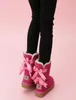 キッズブーツ本物の革の幼児雪のブーツソリッドボタスデイブウィンターガールズフットウェア幼児の女の子ブーツ5093948