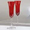 Copos de vinho estilo temperamento cálice 2pcs Red Champagne Cup Artwork decoração de casa dos namorados do dia dos namorados Drinkwares