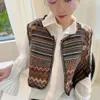 Coreia Sweet Shawl for Women Ethnic Style Outwear Vintage Floral Short Vest Casque feminino Logo Casual Tops Camisa 240412