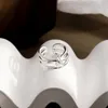 Кластерные кольца 925 Серебряное корейское кольцо в Instagram для женщин Маленькая и элегантная открытая простая многослойная полоса Холодный ветер оптом