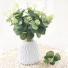 Fiori decorativi 20pcs 30 cm foglie di eucalipto artificiale rami di seta verde retro rami per la festa della festa di matrimonio piante finte piante