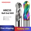 Ball End Mill HRC55 2 FLUTE DLC Aluminium Cutter Tools R0.5 6 mm Carbure CNC Milling pour l'aluminium, le cuivre et le routeur acrylique