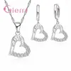 Orecchini di collana set a sospensione Set carini buoni gioielli a forma di ago d'ago d'argento cubico per donne