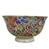 Decorative Figurines Chinese Old Porcelain Outline In Gold Wanhua Pastel Pattern Bowl Meal