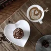 Mugs Ceramic Heart-shaped Coffee Cup And Saucer Set Mug Afternoon Tea Kitchen Accessories Milk Drinkware