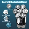 5 in1 head shavers for men 7d cordless bald head slad shaver wet dry dry waterproof learchor for men with LED عرض أدوات الاستمالة 240409