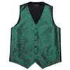 Designer Christmas Vest for Men Silk Green Red White Snowflake Candy Canes Waistcoat Tie Bowtie Set Happy Party Barry Wang