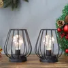 Bandlers 2pcs supporte noire lampe de table de la lampe de batterie sans fil alimentée pour le salon Parties de mariage Patio de jardin décoration intérieure