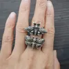 12st Gothic Finger Animal Futterfly Ring Dead Head Skull Moth Rings for Women240412