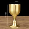 1pc Vintage Brass Mug Red Wine Glass Good Gloss Copper Portable Smooth Edge Water Beer Cup Drinkware For Party Bar 15ml 30ml