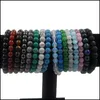 Perline da 8 mm per perline di pietra in pietra bracciale fenghuanglite tigre eye Opal Obsidian Sardonyx Bangle per donne per i gioielli di gioielli Deli Dhgarden Dhezw