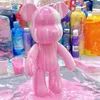 Diy målning kreativ vätska våldsam björn vit tom mögel doll figur leksaker bearbrick gåvor graffiti målning hem dekoration