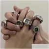 Cluster Rings Creative Vintage Stretch Quartz Finger Watch For Men And Women Hip-Hop Couple Accessories 2023 Fashion Drop Delivery Jew Dhujj