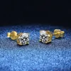 1CT D kleur moissanite stud oorbellen ontwerper sieraden sier geslaagd diamant test 925 zilveren platina vergulde Valentijnsdag geschenken voor vrouwen