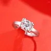 Cluster Anneaux Pansysen 0,5 / 1/2 / 3CT D COLOR Moisanite Ring pour femme Wedding Jewely 925 Sterling Sliver plaqué 18K Gold Band