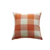 Kussen trendy gele oranje plaid deksels geen binnenste katoenen linnen huisdecoratie vierkant deksel voor stoel funda cojin x48