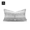 Cuscino Copertina in velluto grigio solido con perla moderna moderna semplice in vita divano decorativo divano soggiorno