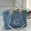 Mulheres Pérola Pérola Bordado de Linho da praia Bolsa France Luxury Designer Denim Shop