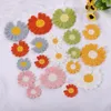 15pcs lã de malha de lã pequena margarida bordado de bordado de sol da margarida de flor para roupas de costura de adesivo Reparação de orifícios