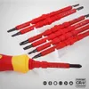 Interchangeable insulated screwdriver set, magnetic slot end, maintenance tool, electrician tool, 380V