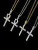 Hip Hop Cross Diamonds Wisianty Naszyjniki dla mężczyzn Kobiety Religia Chrześcijaństwo luksusowe naszyjnik złota platowane miedziane cyrkony cu1714739