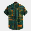 Herren afrikanische Kleidung Dashiki Print Sommer 100% Baumwollhemden männliche Stammes Hip Hop Ethnic Kurzarm Kleidungsstücke für Männer 240412