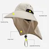 Beretti Cappelli da sole all'aperto per donne uomini Summer UV Neck Protection Fisherman Caps maschio Cappello a secchio largo brim Anti -escursionismo