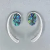 Boucles d'oreilles en peluche étrangère semi-cercle irrégulier lune ovale coloré coloré coque en métal unique pour les femmes bijoux vintage Huanzhi 2024