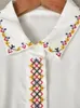 Женские блузки белые рубашки вышиваемая отделка