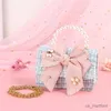Handväskor ny tjej prinsessa baby väska söta linne crossbody väskor för flickor bowknot hand väskor småbarn plånböcker och handväskor gåva