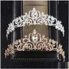 Clips de cheveux Barrettes Princesse Crown Alloy Rhingestone Band Crystal Bridal Style Style Headwear Bijoux Femmes Tiara Drop Livrot H Otvyc