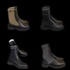 Projektanci Buty bojowe Rockoko dla kobiet kostki Martin buty Knit skórzane buty motocyklowe wkładki tkaninowe Lia Winter Booti4475141