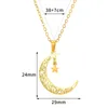 Colliers pendants Crescent Moon Star Charm Collier en acier inoxydable Bijoux Gold Couleur d'anniversaire céleste cadeaux
