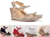 Designers Platform Wedge Sandals Espadrille Shoes Women039s High Heel Summer Sandals Silver GlitterCovered Leather 7444365