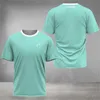 Atmungsaktives Kopf Badminton Sportkleidung Golfkleidung Herren Fitness Kurzarm Herren Feste Farben gedruckte Tenniskleidung 240403