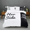 Bedding Sets Romantic Valentine's Day Set Bedclothes Pillowcase Simple Fashion White Black Couples Bed Duvet Cover US King
