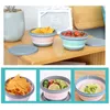 Bowls 3pcs Folding Bowl Outdoor Camping With Lid Silicone Children's Portable Office Lunch Box Set Can Be Folded