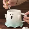 Mugs Halloween Ghost Ceramic Coffee Cups Creative Office Cartoon Water Cup Hushållen Lovely Milk Tea Espresso Latte Mugg