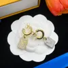 Designers Earrings Luxury Brand Crystal Pearl Letters Flower Charm Dangle 18K Gold 925 Silver Plated Stud Clip Eardrop Geometric Hoop Earring Women Jewerlry No Box