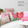 Kussenbrief Love Home Covers katoen linnen roze hoes bankje Nordic decoratieve kast almofadas 45x45cm