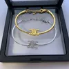 2024 Hot Luxury Celi Brand Simple Classic Designer Bracelets for Women 18k Gold Hollow Letters Charm Pendant Link Chain Bracelet Bangle Jewelry Gift