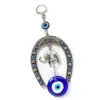 Figurines décoratives Turc Bleu Eye Amulet Horseshoe avec ruban d'éléphant Mur ethnique suspendu pendentif chanceux