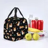 Corgis Paw Hearts Print Insulated Lunch Bag for Girls Kids Women Thermal School Picnic Box Washable Reusable Meal Pail Durable