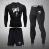 T-shirts 2023 Nya män MMA Compression Spartan Set Short Tshirt Trow Sleeve Clothes Men's Pants Fitness Bodybuild Ing Sportsuit