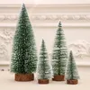 2024 Artificial Mini Christmas Tree Snow Frost Small Pine Tree DIY Crafts Desktop Decoration Christmas Decoration Ornaments - for Christmas